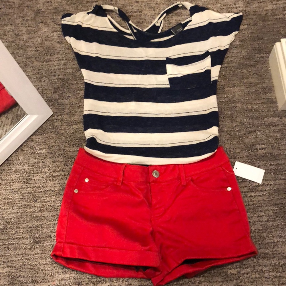 Francesca’s knit stripe top. Perfect for the 4th!